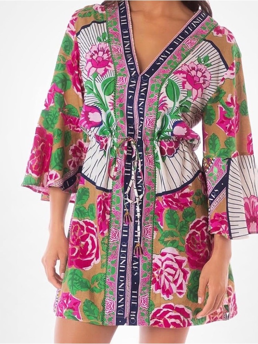 Maaji Pink & Green Floral Dress